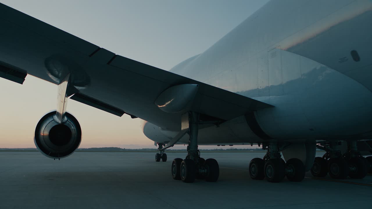 Illustrative commercial aircraft at dawn